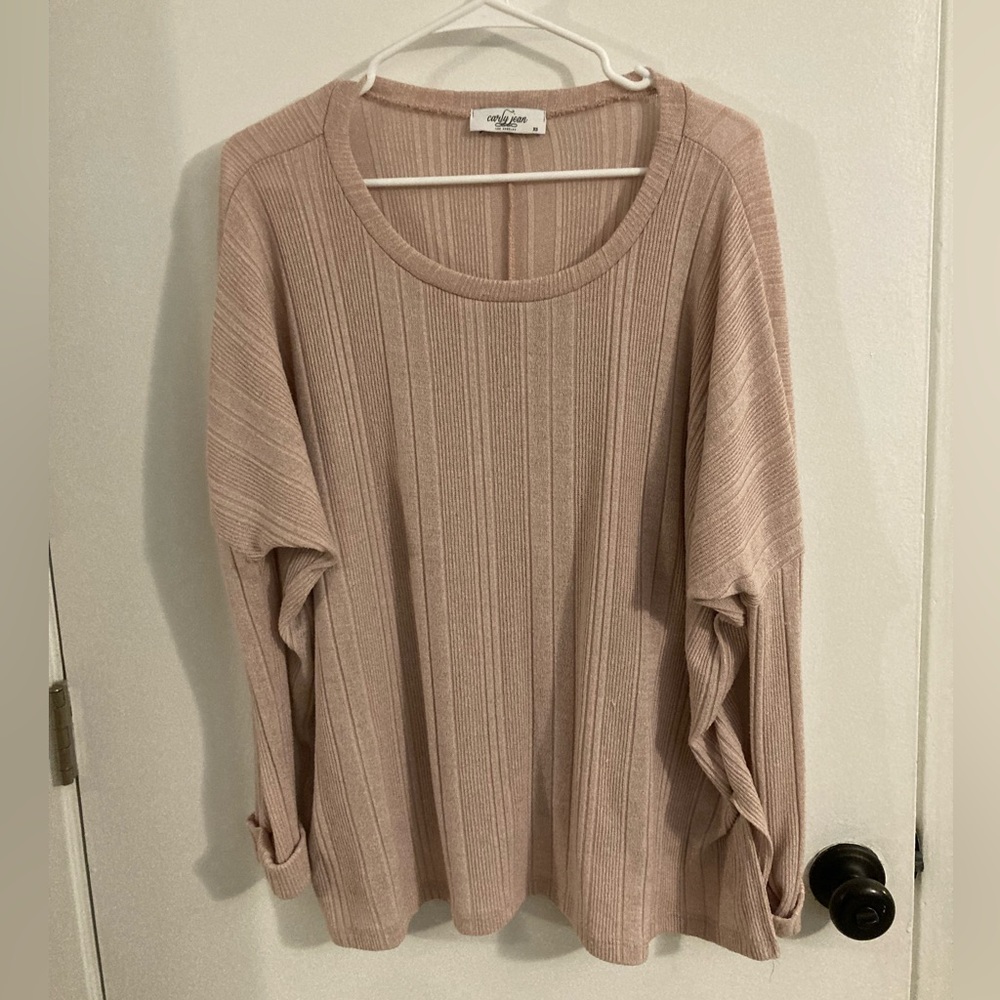 Carly Jean Los Angeles blush sweater